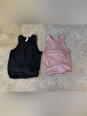 Lululemon Athletica Bundle of 2 Tie Back Tank Tops — Black and Mauve